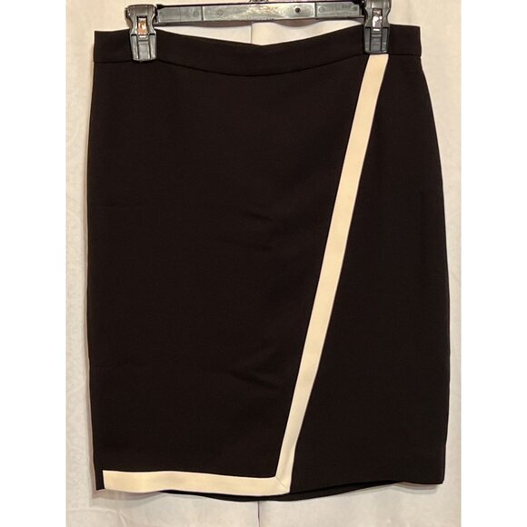 J. Crew Dresses & Skirts - Womens J. Crew Black Pencil Skirt With Ivory Trim Size 4 Professional Office Wea